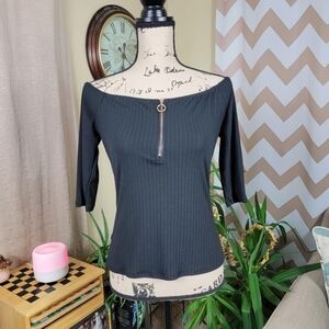 Rue21 Black Off The Shoulder Top Size Large